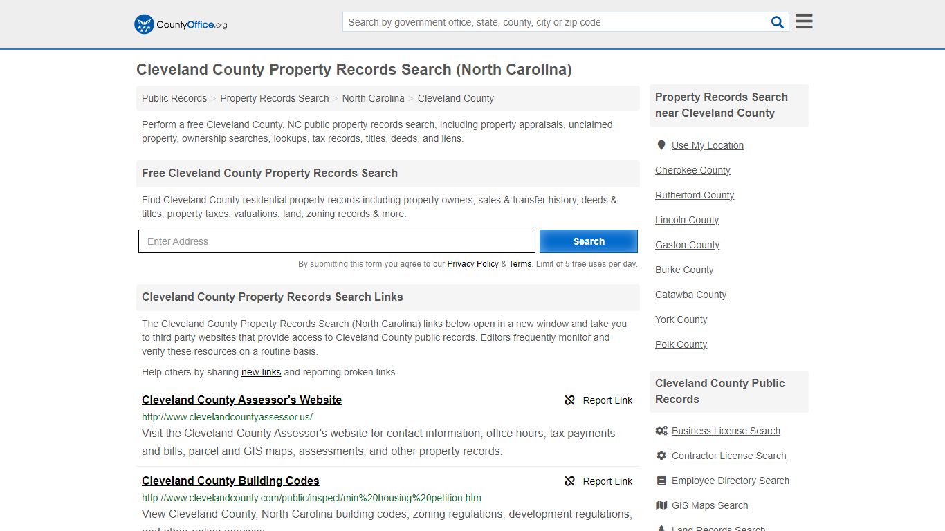 Cleveland County Property Records Search (North Carolina) - County Office