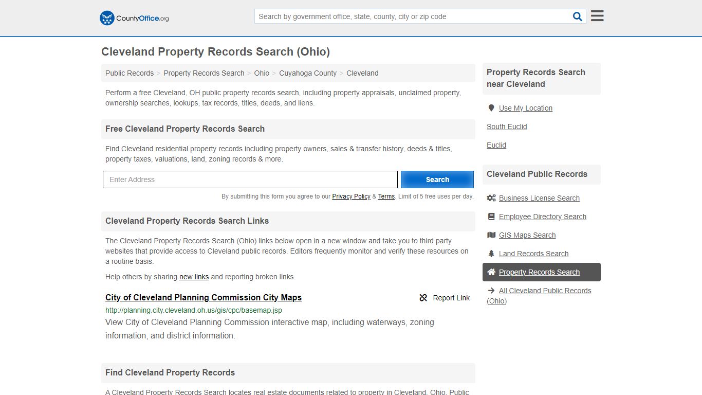 Cleveland Property Records Search (Ohio) - County Office